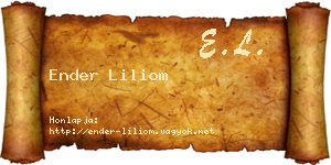 Ender Liliom névjegykártya